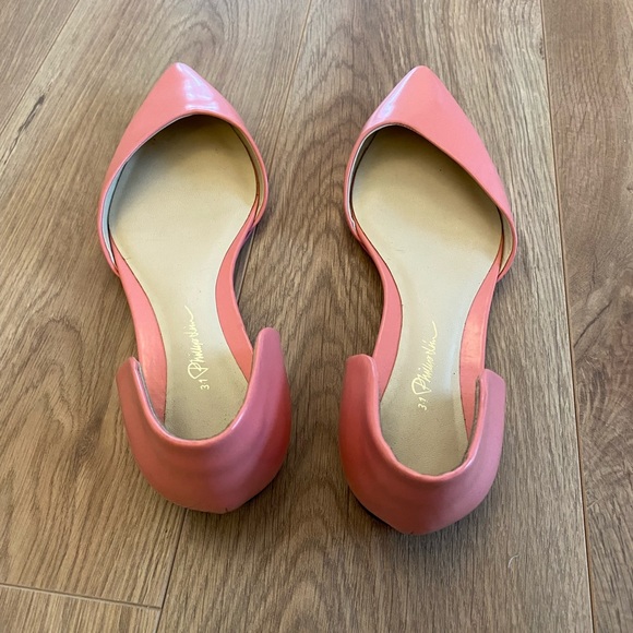 3.1 Phillip Lim D'orsay Flats in Coral - Picture 3 of 3
